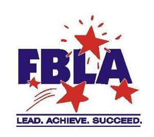 The logo of FBLA (Future Business Leaders of America) featuring bold letters in blue with red stars and the slogan 'LEAD. ACHIEVE. SUCCEED.' below.