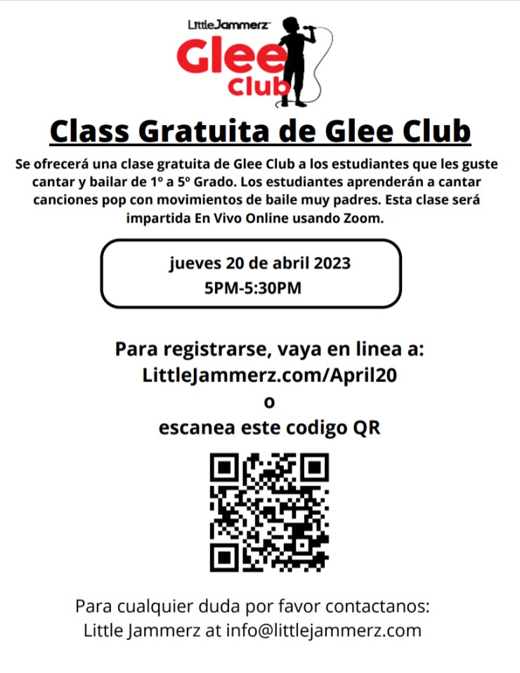 Glee club class flyer spanish