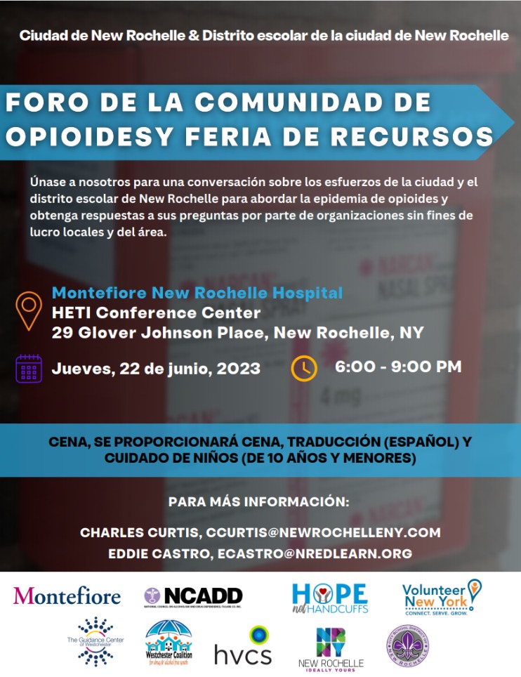opioid community forum flyer spanish