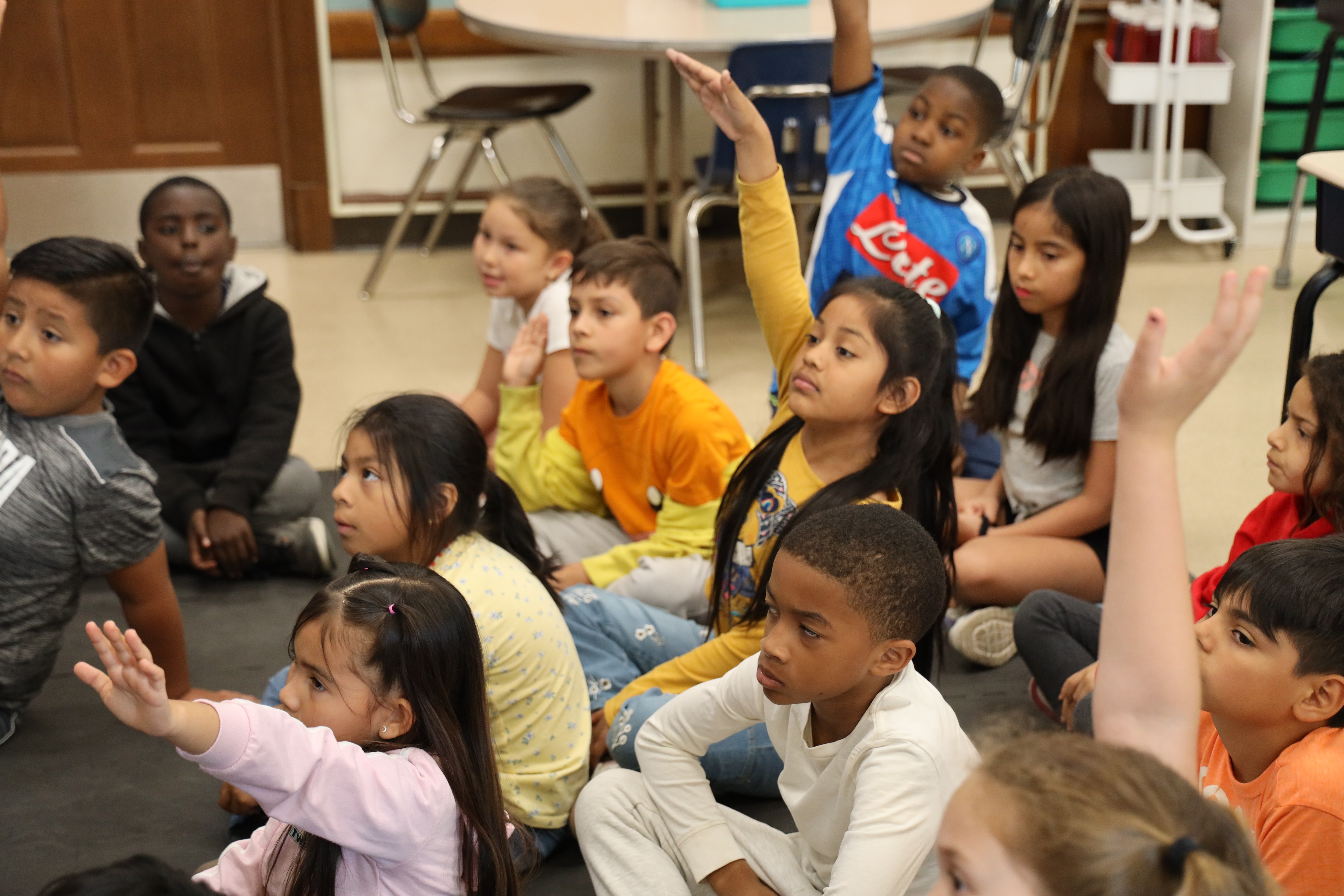 Elementary school students in class