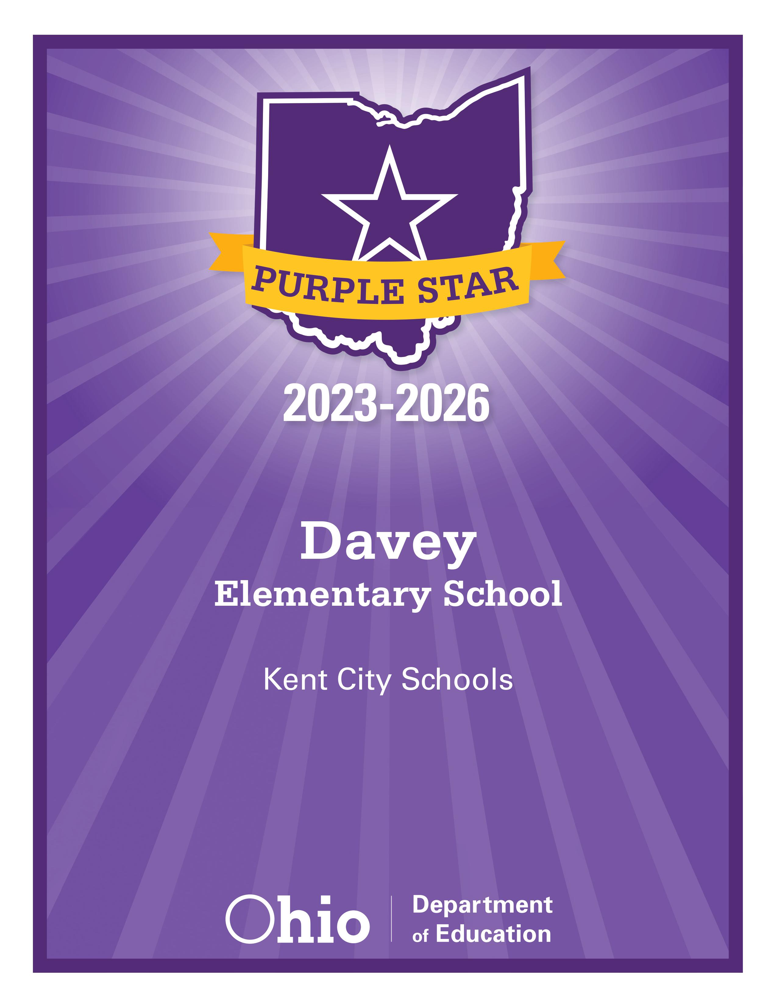 Davey Elementary - A purple star school