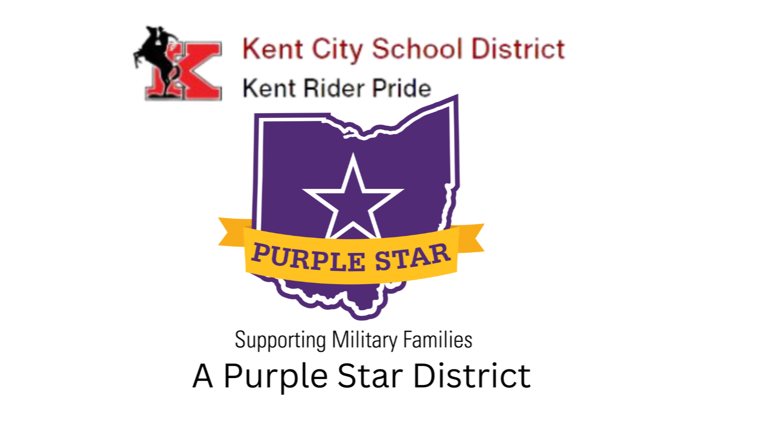 Kent city schools  a purple star district logo
