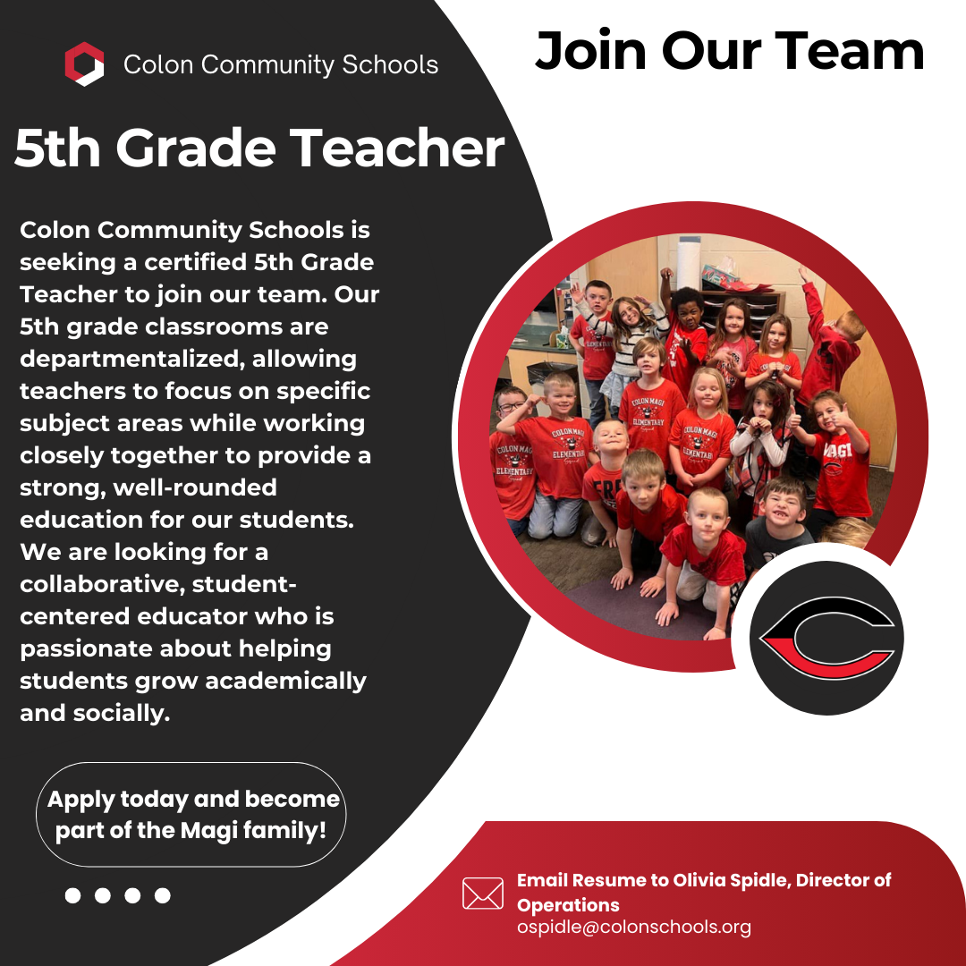 5th Grade Teacher Vacancy
