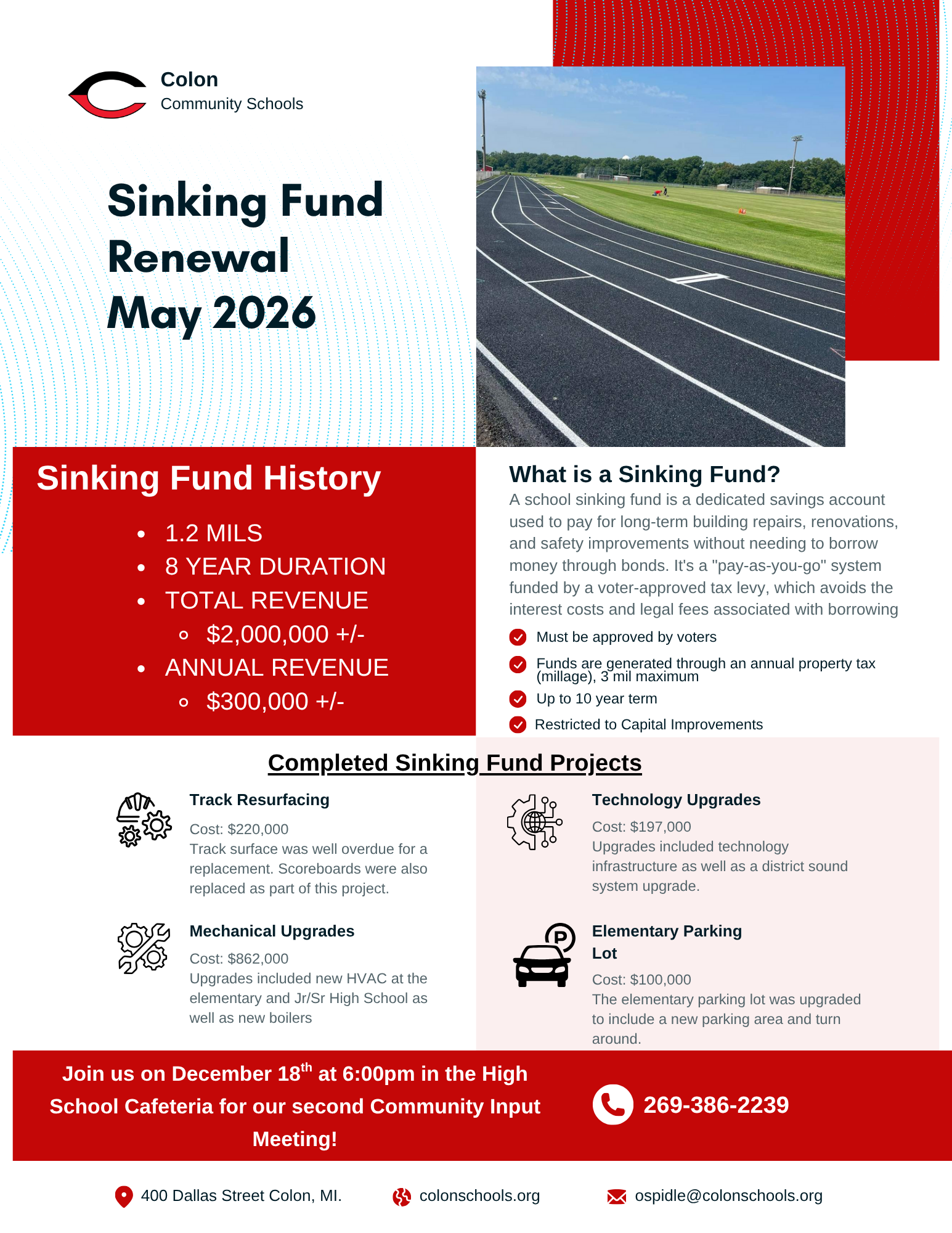 Sinking Fund Renewal Information