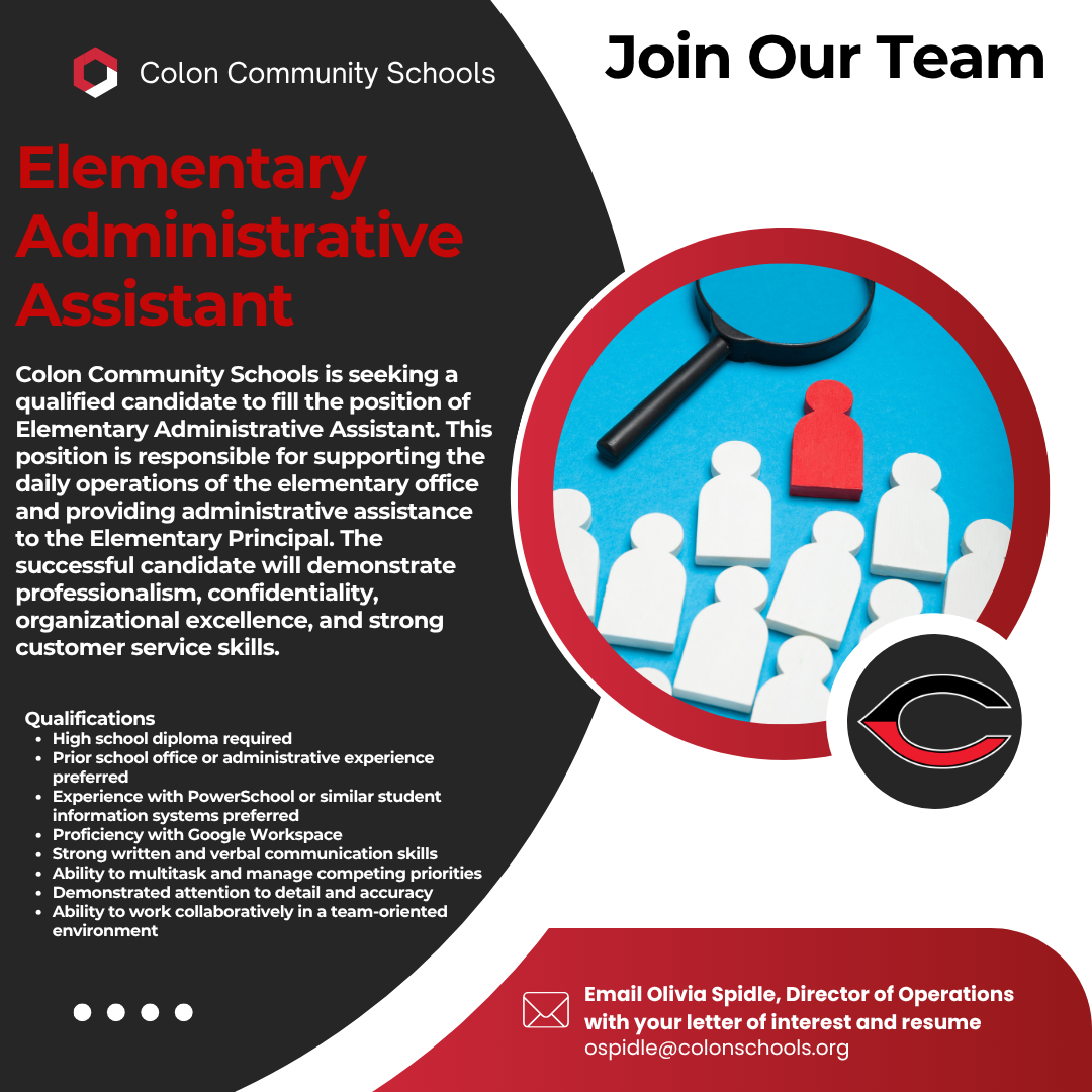 Notice of Vacancy: Elementary Administrative Assistant