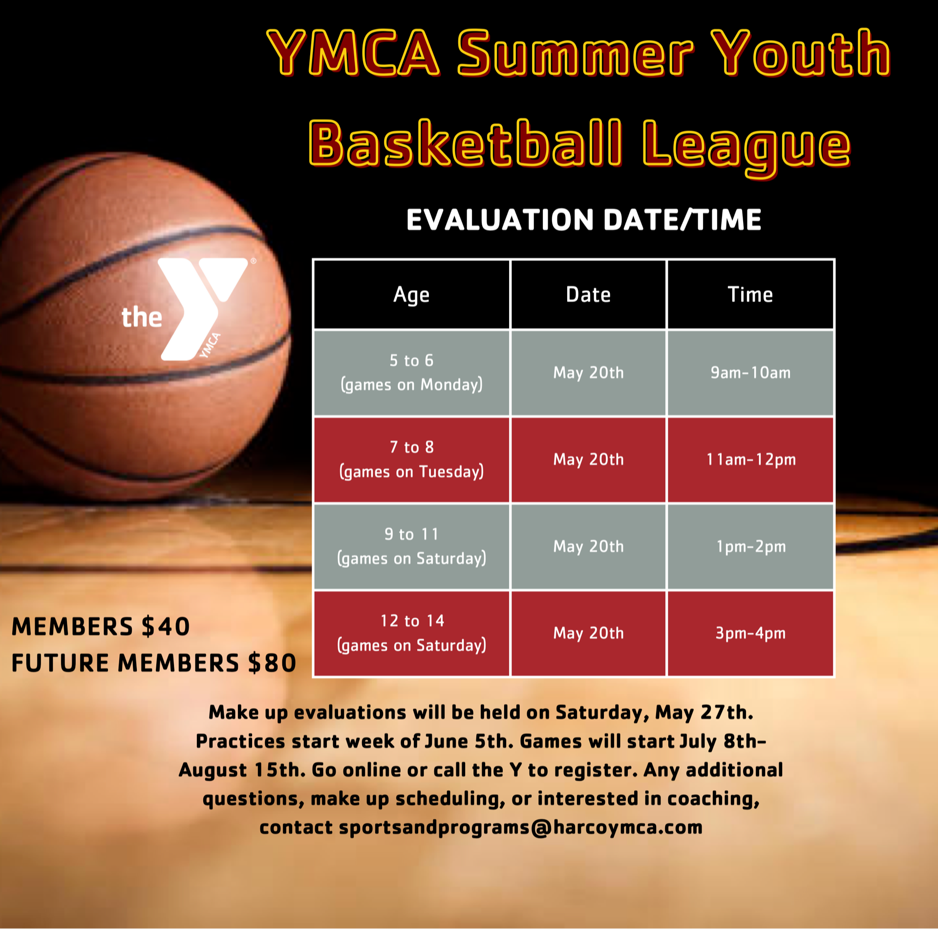 YMCA Basketball League FLyer