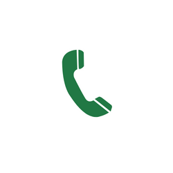 circular icon of white phone with signal waves bouncing away from it, set against a blue background