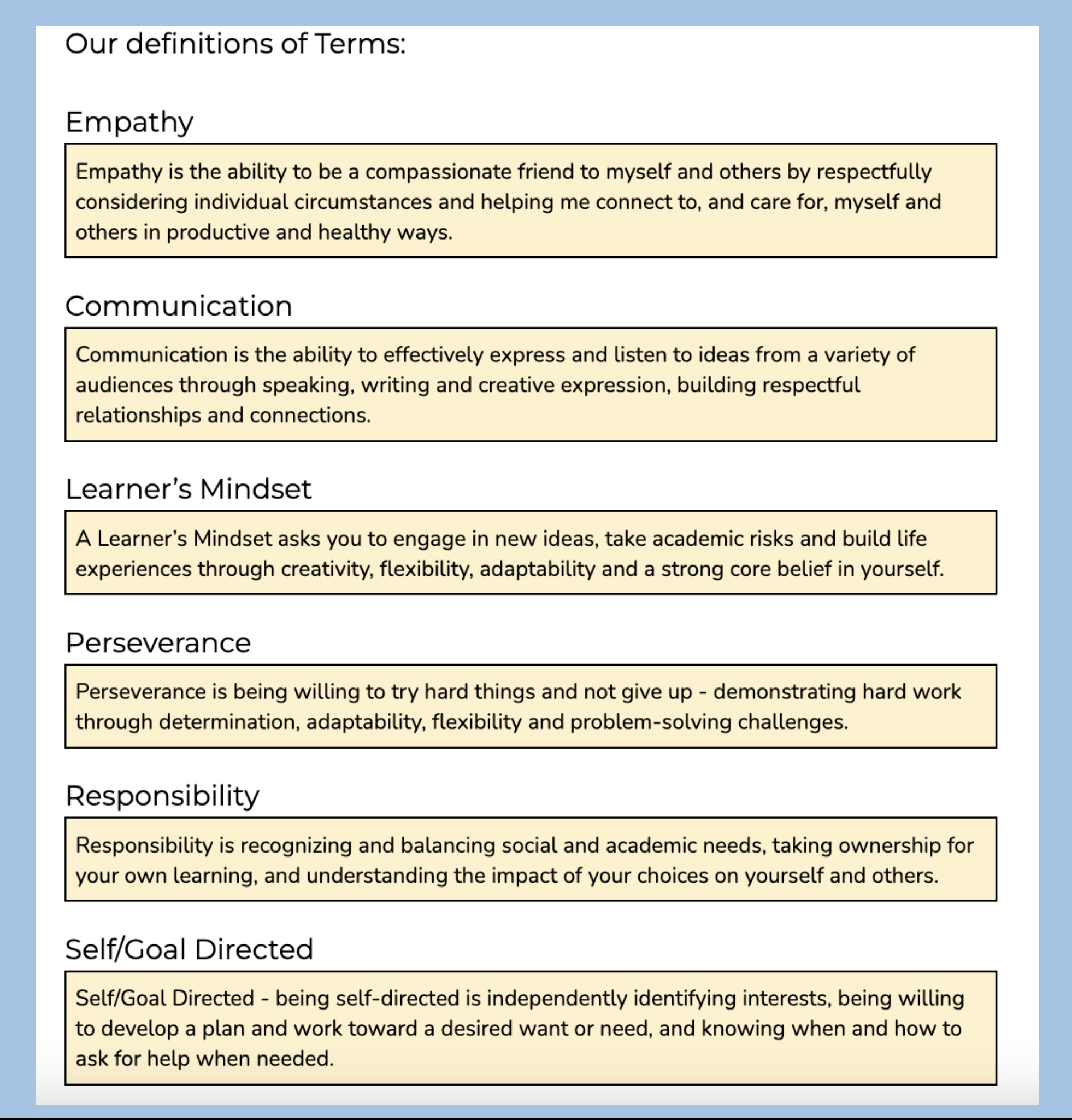 Definition of Terms