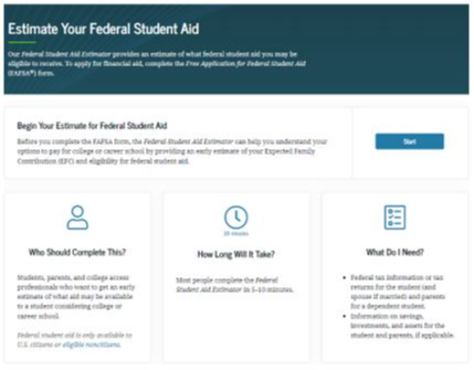 Federal Student Aid Estimator