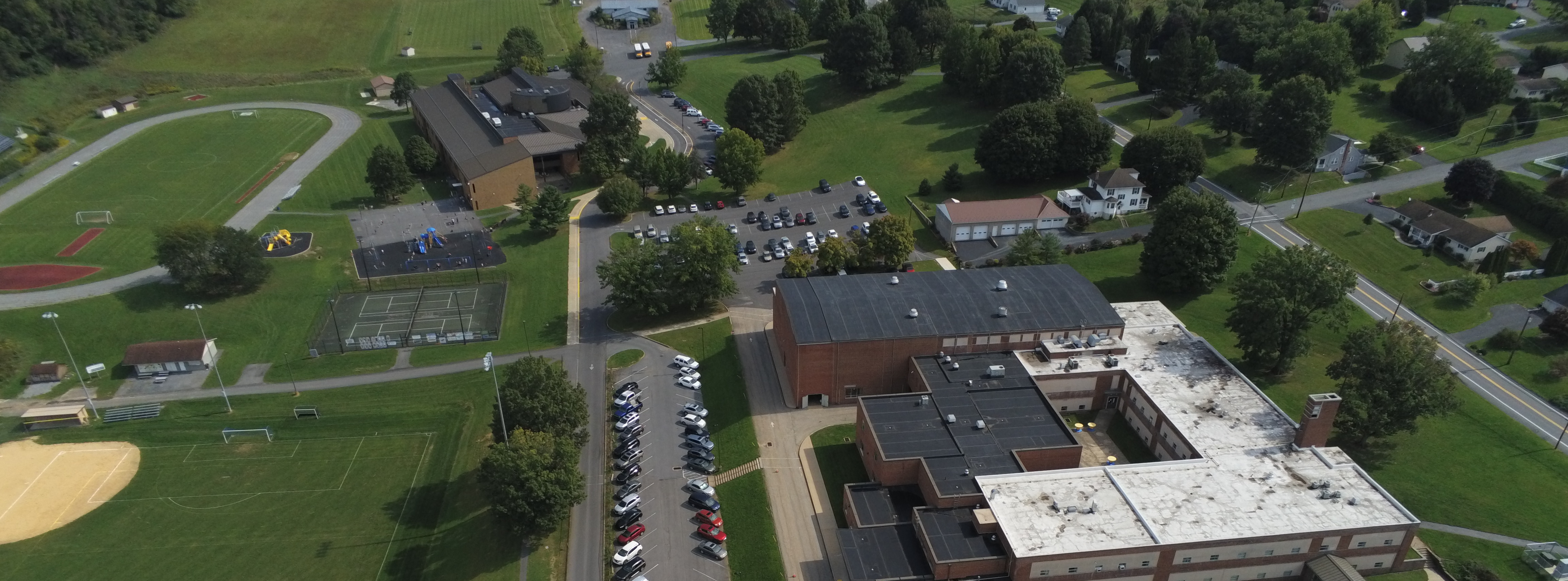 Aerial View of School Campus