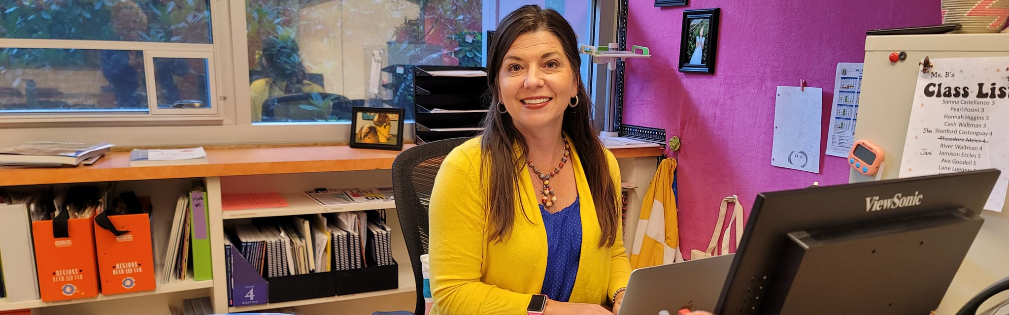 Ms. B at her Desk