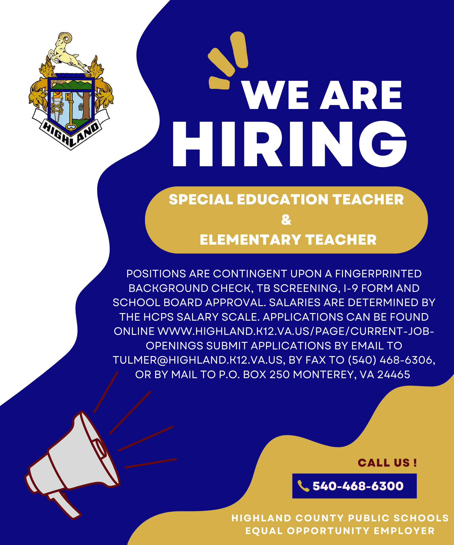 Current Job Openings Highland County Public Schools