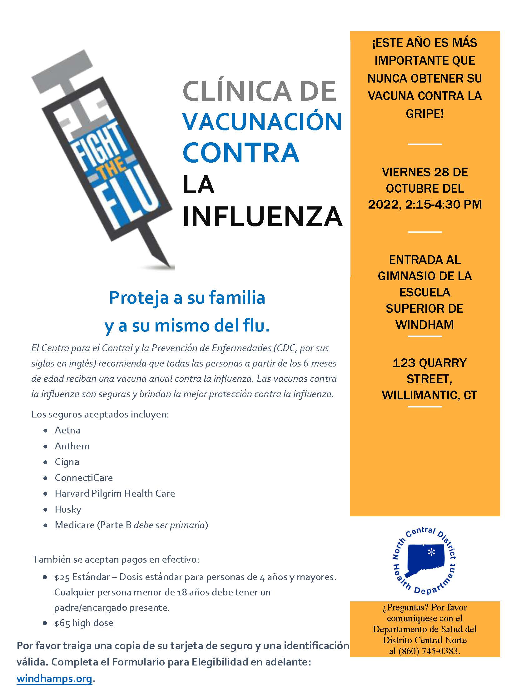 flu shot clinic spanish
