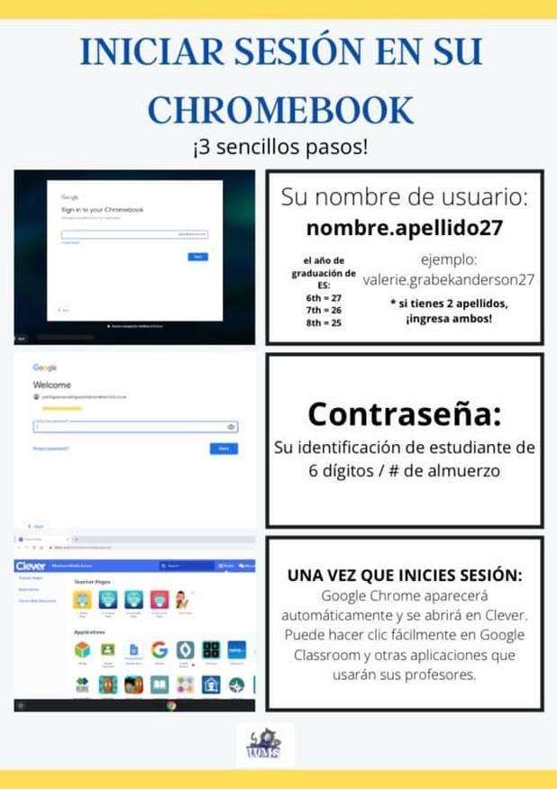 Signing in to your Chromebook - Spanish