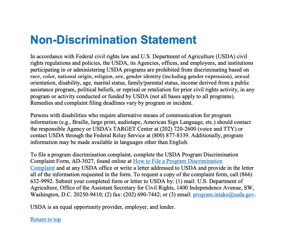 Non-Discrimination