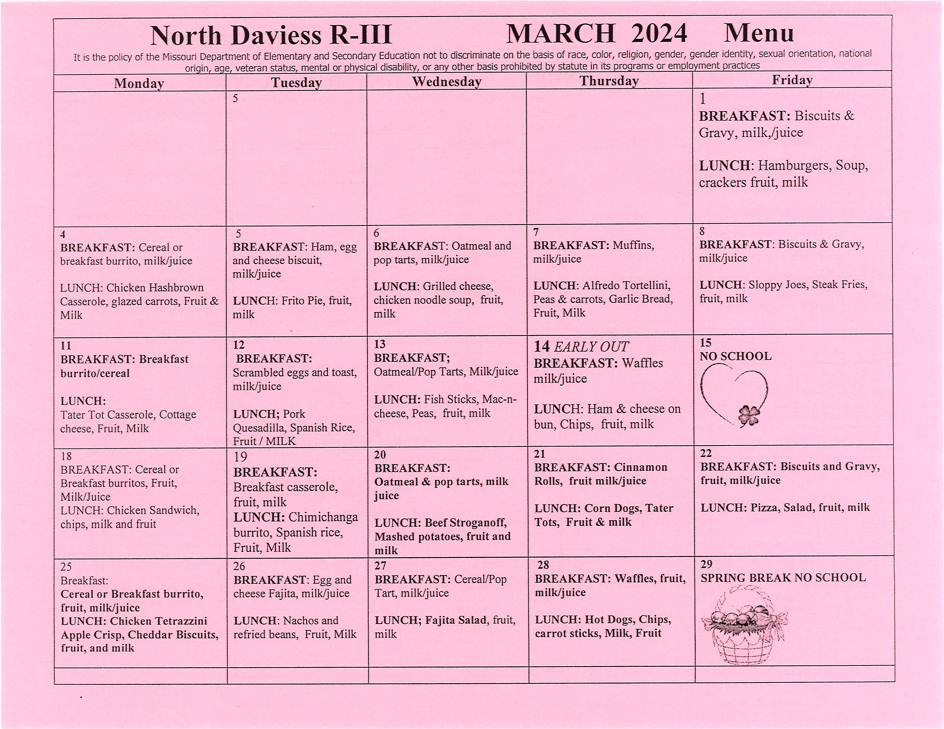 Feb menu