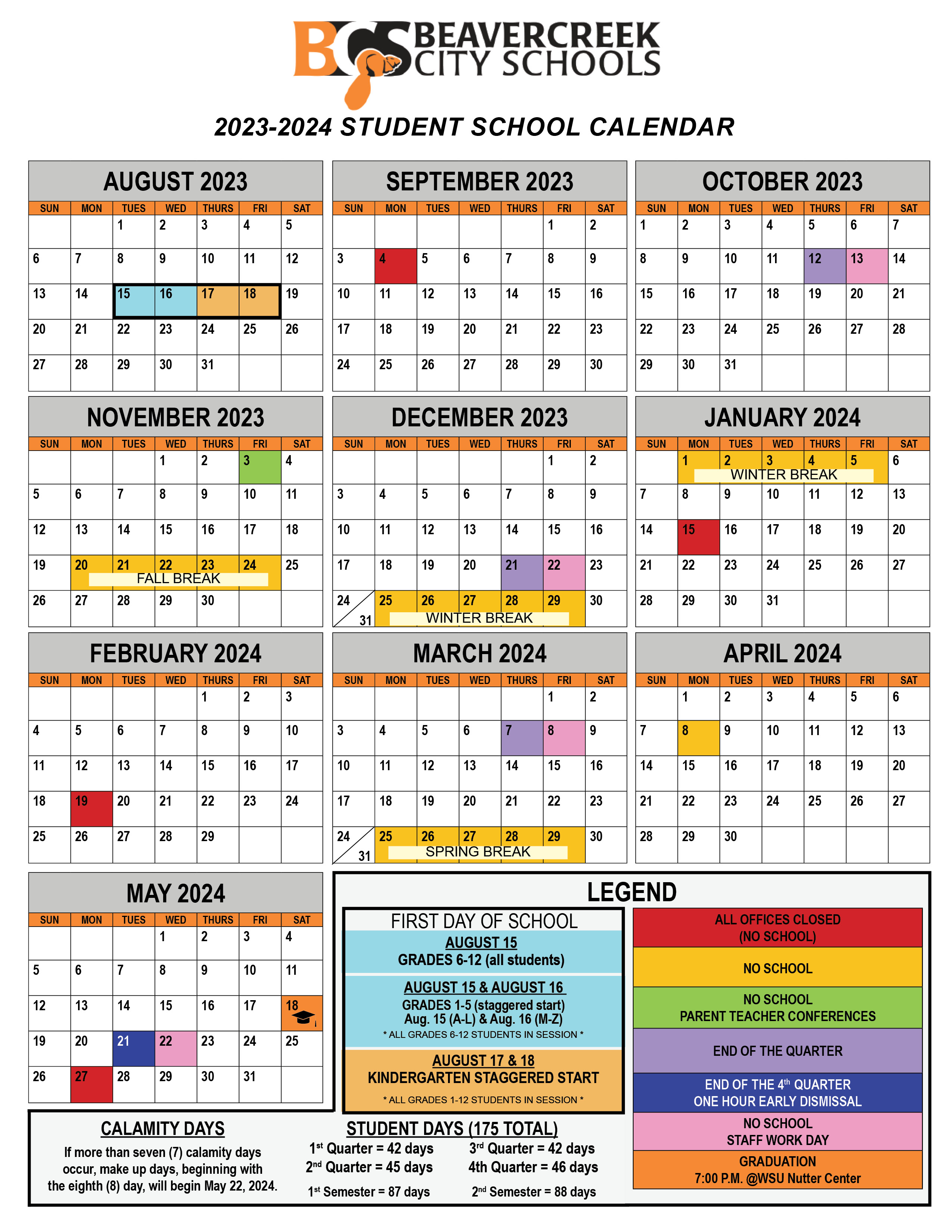 23-24 student calendar