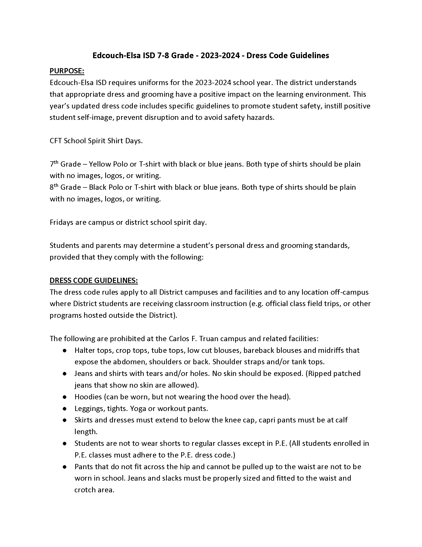 Dress Code Page 1