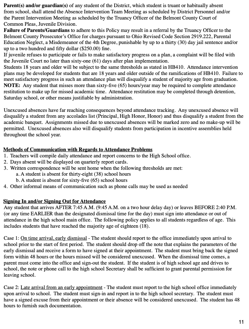 Shadyside High School Handbook Shadyside Schools