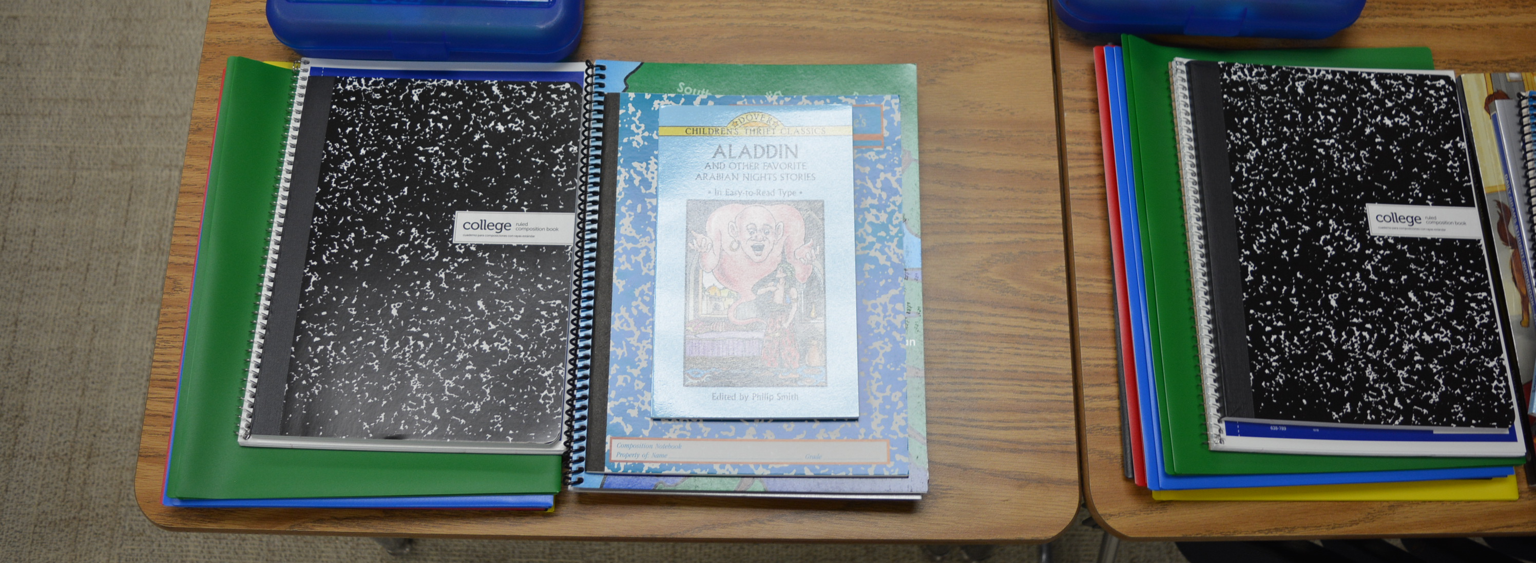 supplies on desks