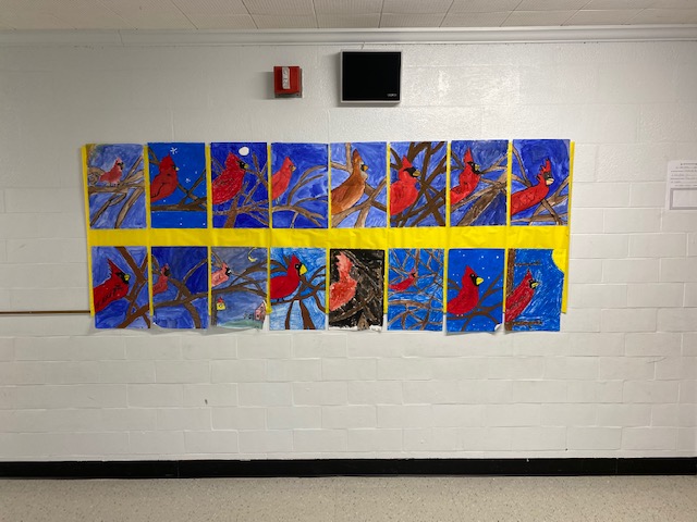 student artwork cardinals