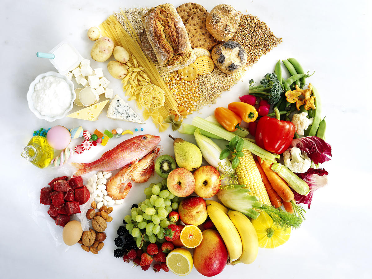 photo of a variety of foods forming a circle