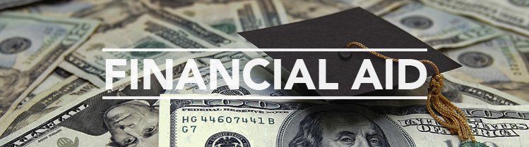 financial aid graphic with money and a graduation cap