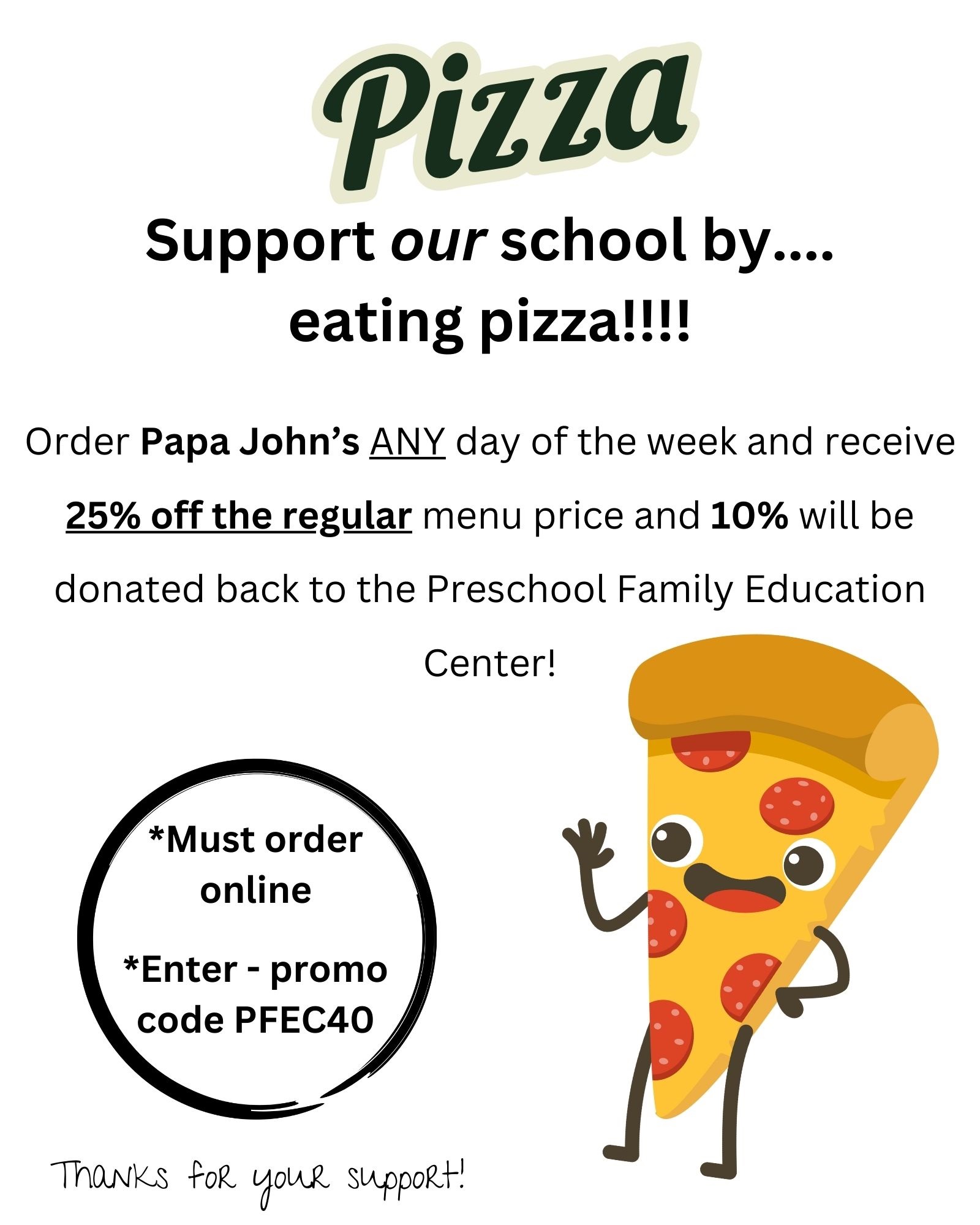 papa johns fundraiser