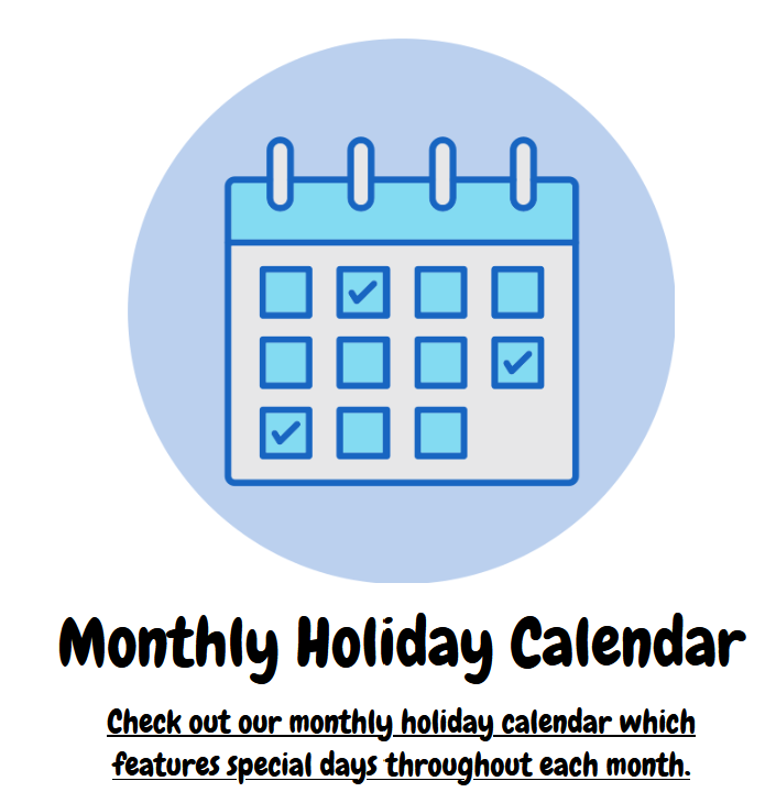 Monthly Holiday calendar