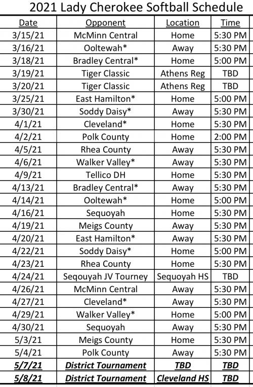 2021 Schedule