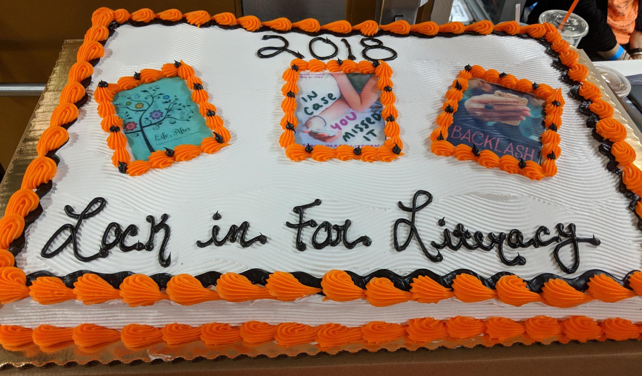 2018 Lock in for Literacy cake