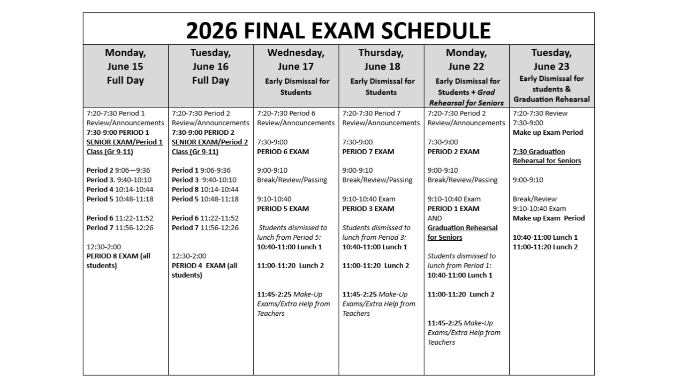 Exam Schedule
