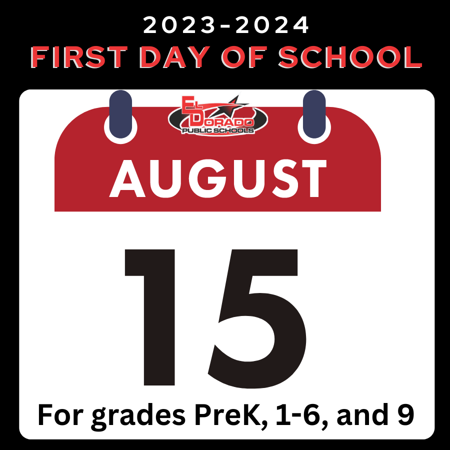 First day of school for grades PreK, 1-6, and 9 is August 15, 2023