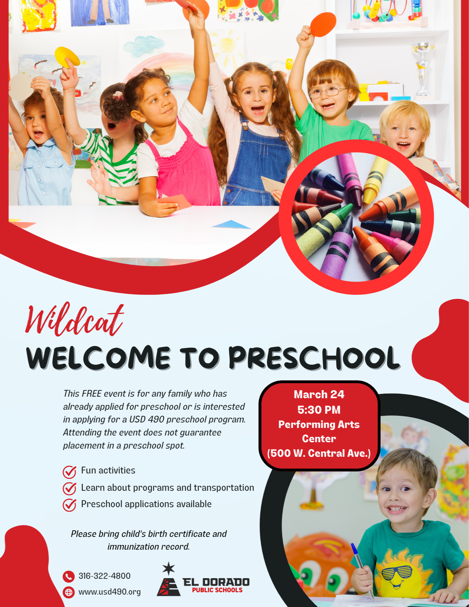 Wildcat Welcome to PreK flyer
