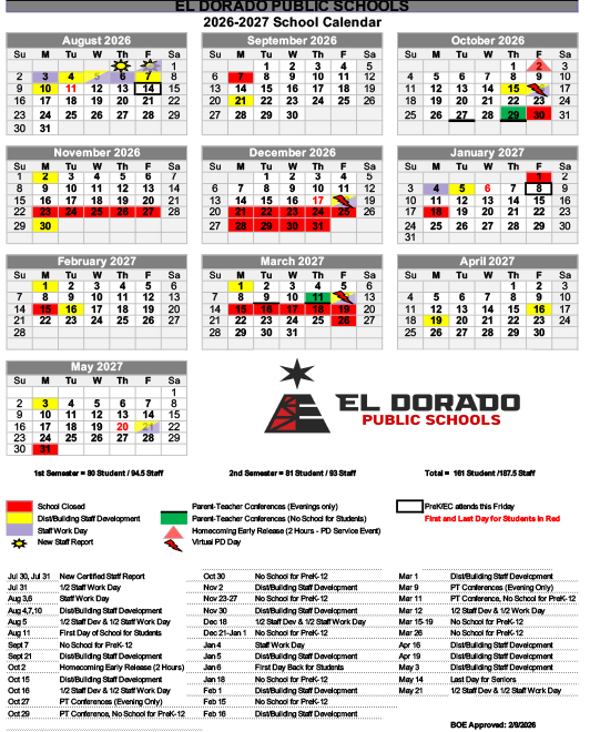 1-page district calendar