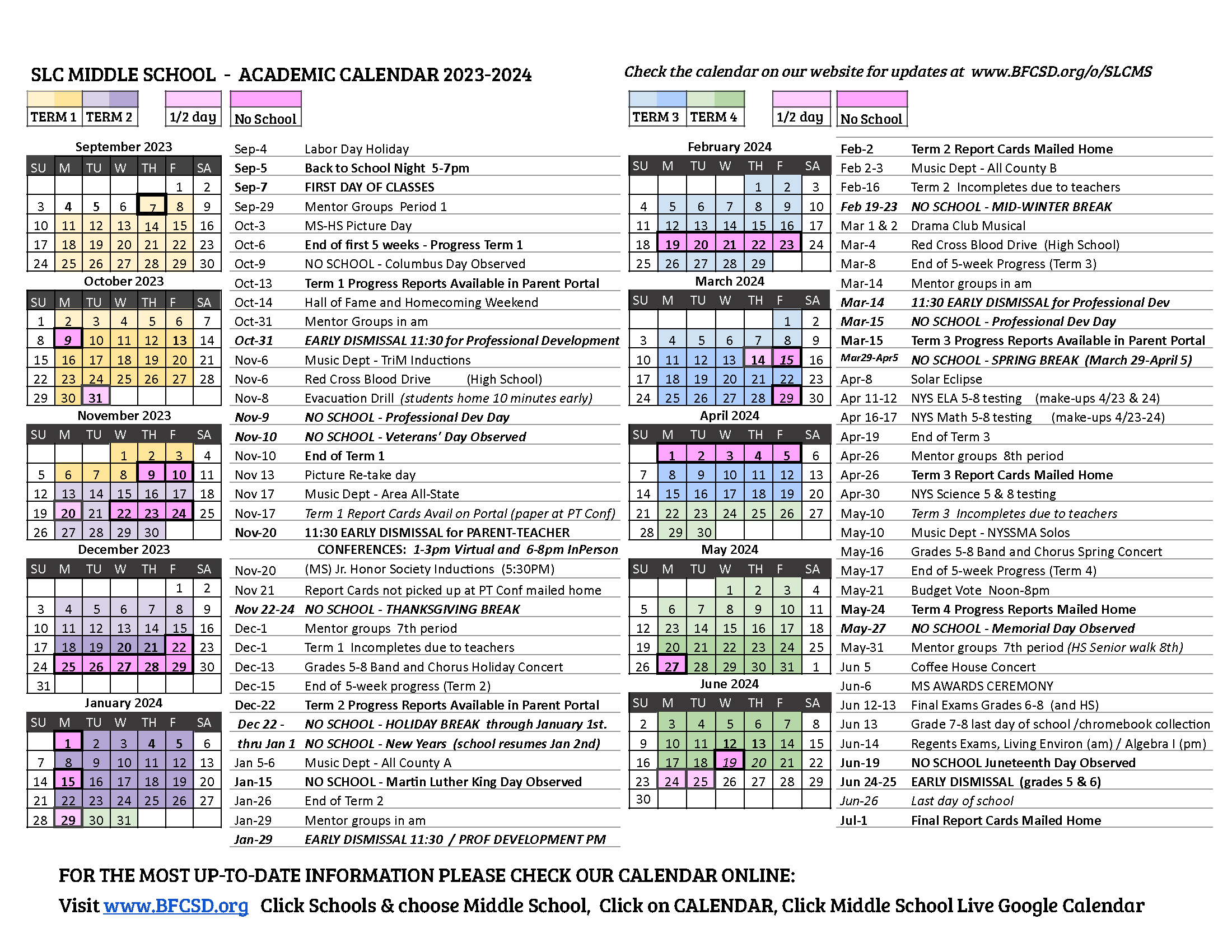 MS Academic Calendar 2022-23.  More information can be at https://www.bfcsd.org/o/slcms/page/middle-school-calendar