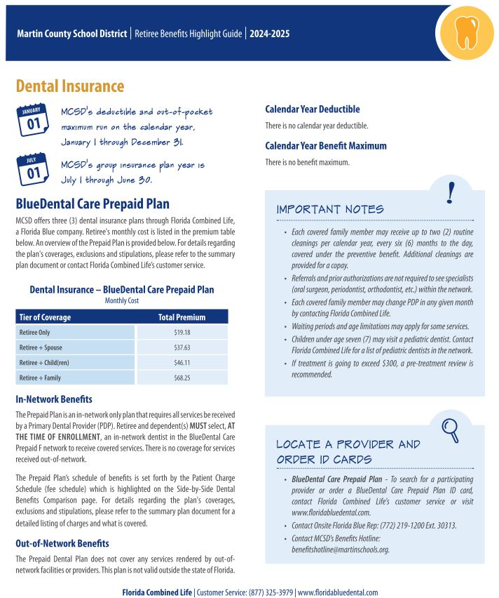 24-25 retiree dental prepaid