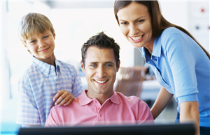 Family on Computer