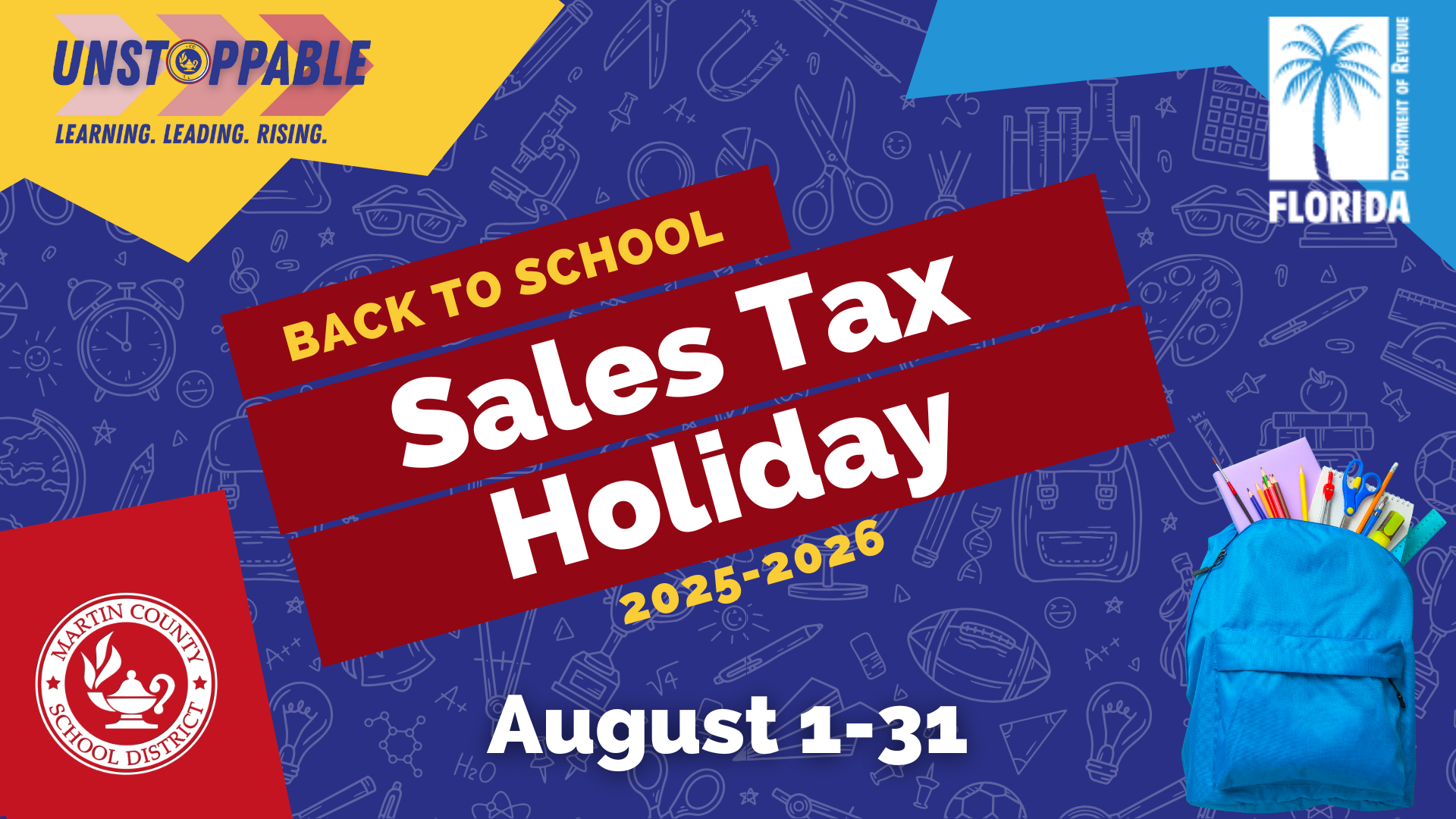 Back to School Sales Tax Holiday