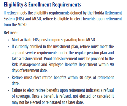 retiree eligibility