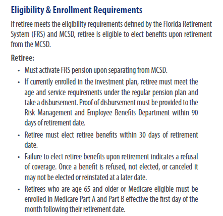 retiree eligibility