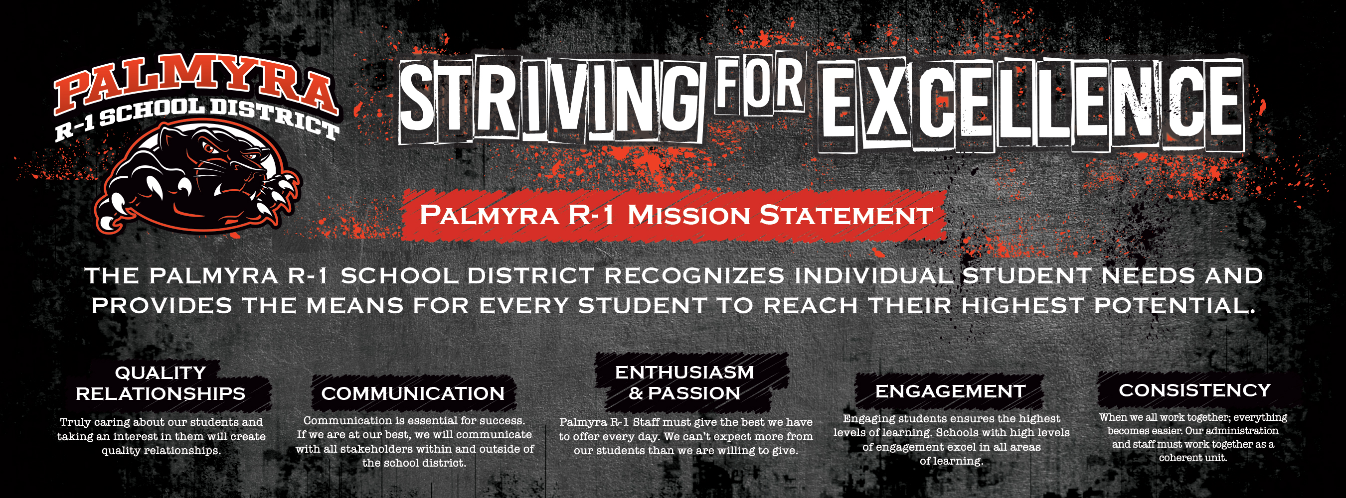 Striving for Excellence, Palmyra RI Mission Statement