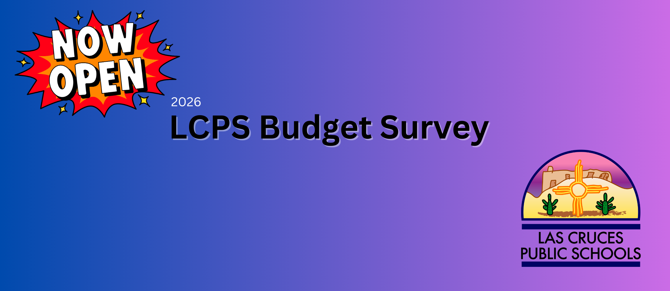 blue gradient Budget Survey banner