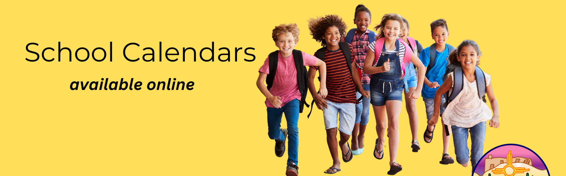 yellow banner with instructional calendar links