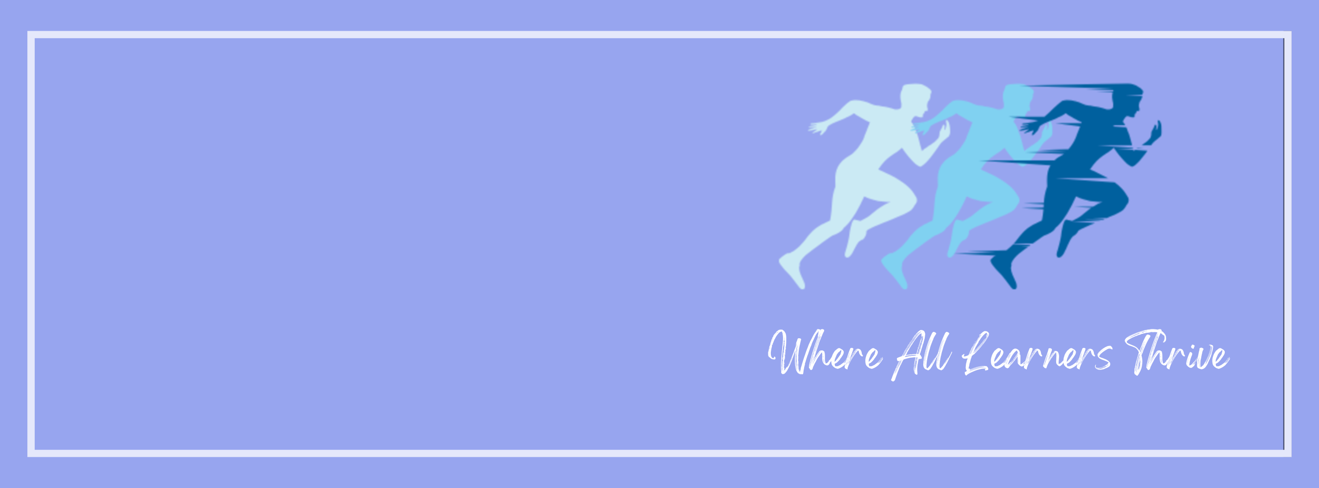 periwinkle blue background with running icons