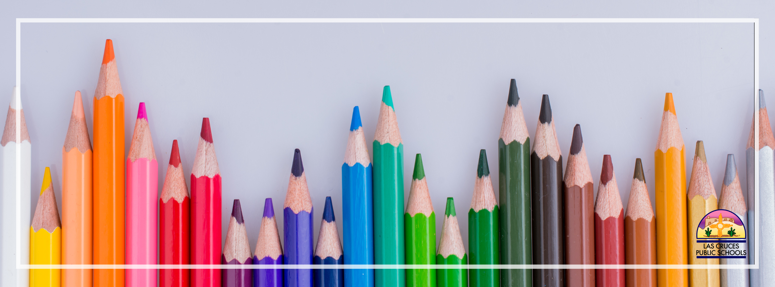 Color Pencils lined up in a row