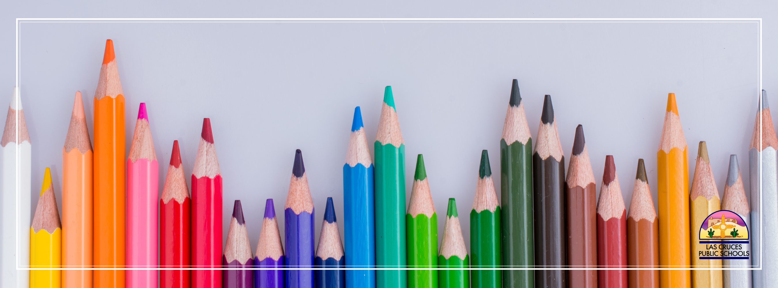 Color Pencils lined up in a row