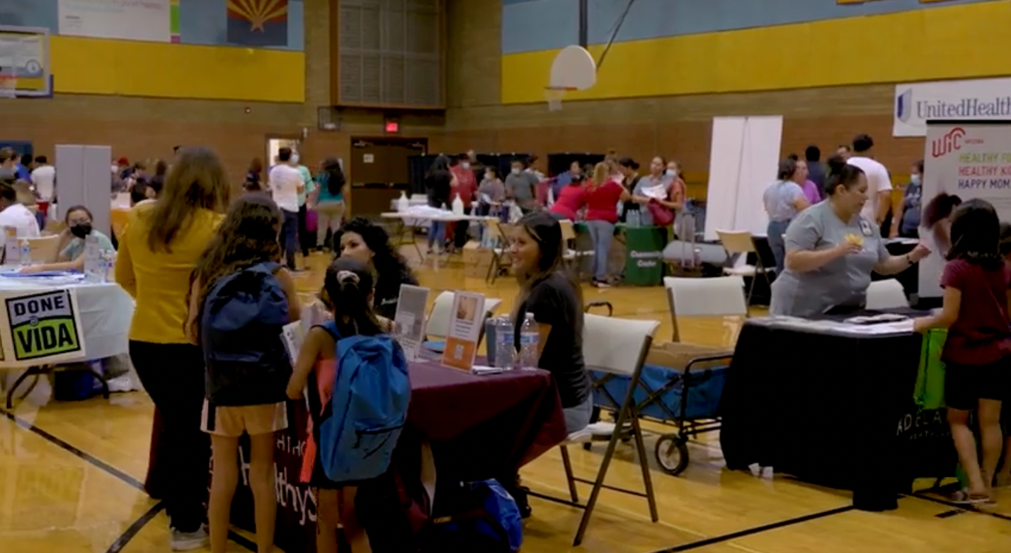 Annual health care partners and community resources come together in the middle school gym to host resources and free health screenings for the community at no cost