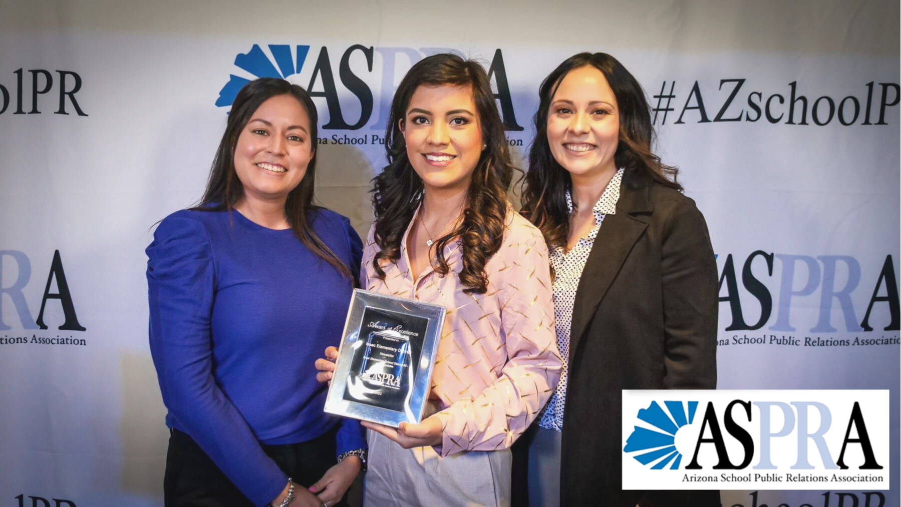 Communications team receives an award from the Arizona School Public Relations Association