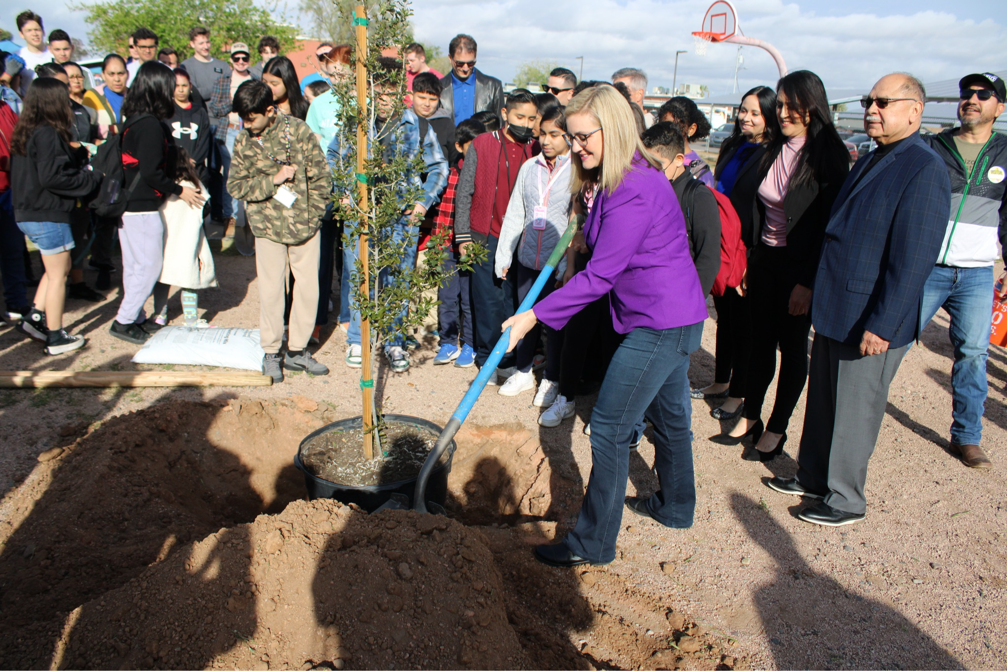 Mayor, Isaac leaders, staff and students come together to plant trees for better sustainability.